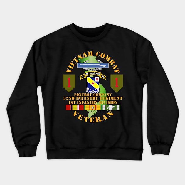 Vietnam Combat Infantry Vet - F Co 52nd  LRRP - Inf 1st Inf Div SSI Crewneck Sweatshirt by twix123844